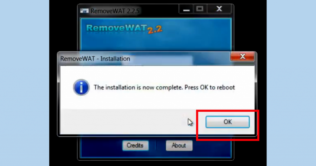 RemoveWAT-Installation-Completed